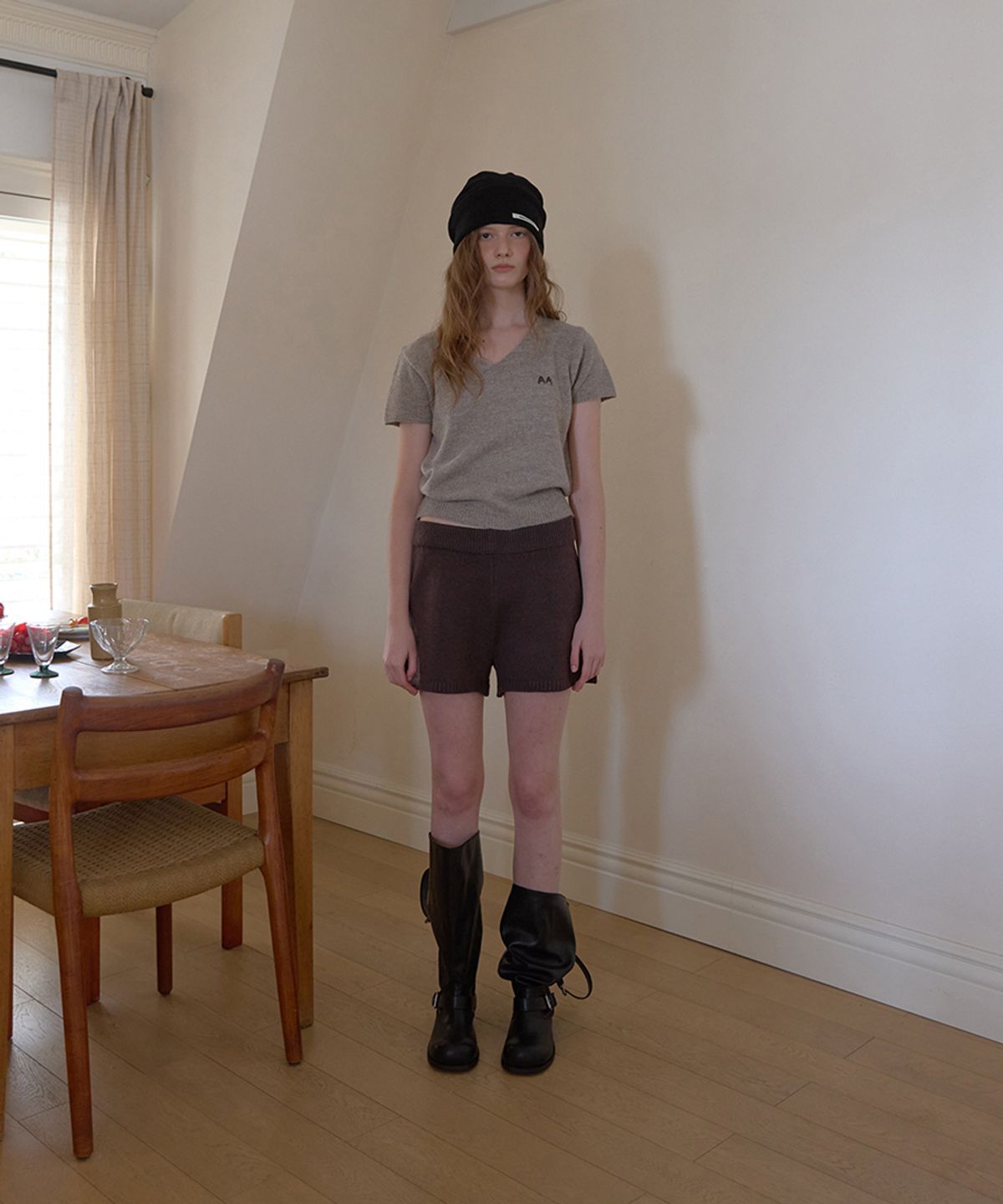 어패럴아카이브(APPAREL ARCHIVE) Elo wool knit shorts - Brown