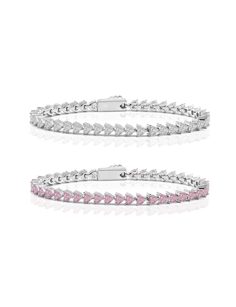 Ice hearts tennis bracelet