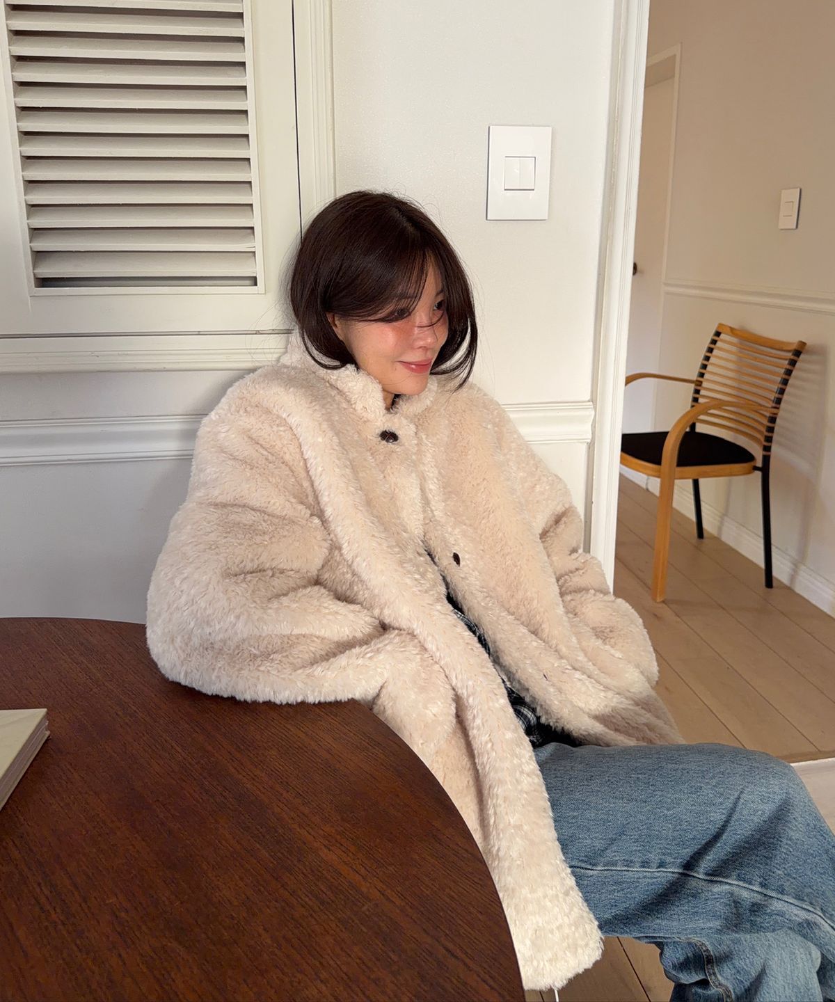 108파운드(108POUND) Bonnie Fur Half Coat_Ivory
