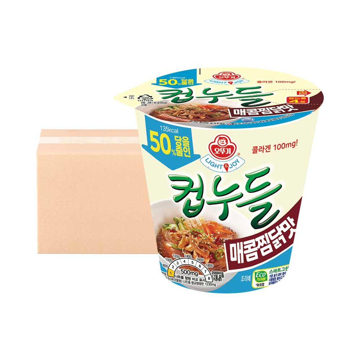 오뚜기(OTOKI) 당을 줄인 컵누들 매콤찜닭맛 45g 15개