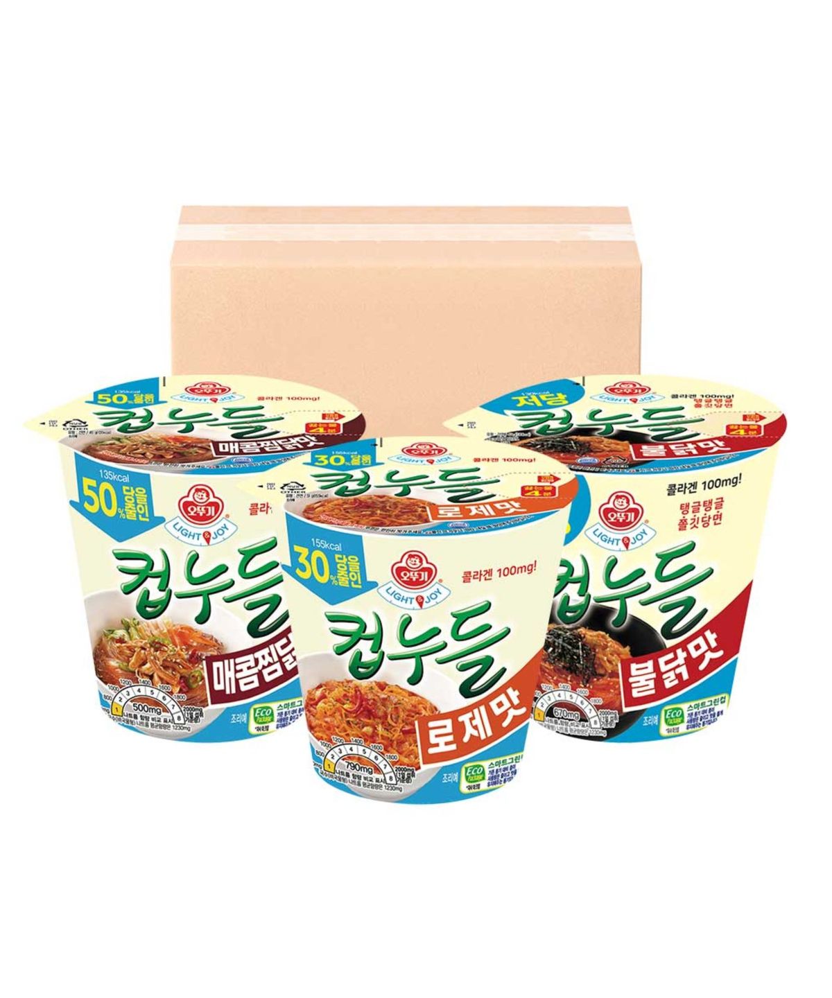 오뚜기(OTOKI) 저당/당을 줄인 컵누들 15개 세트 (불닭 5 + 로제 5 + 매콤찜닭 5)