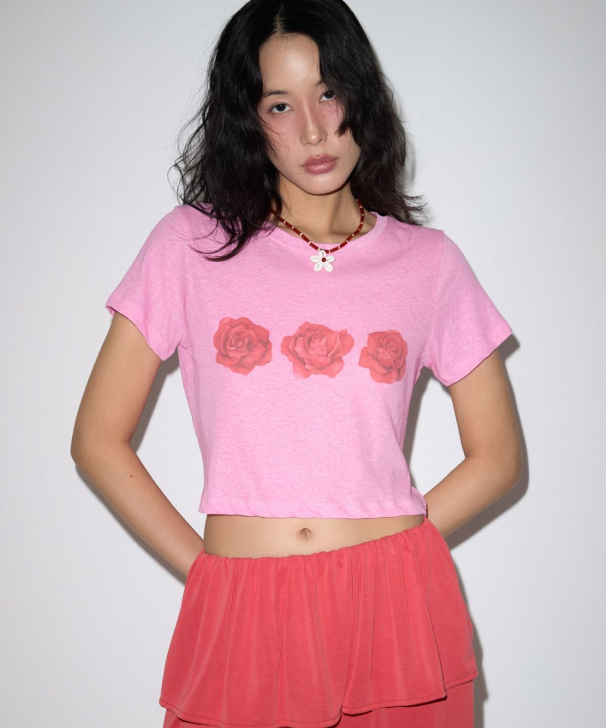 데이즈데이즈(DAZE DAYZ) DEAR ROSE CROP TEE
