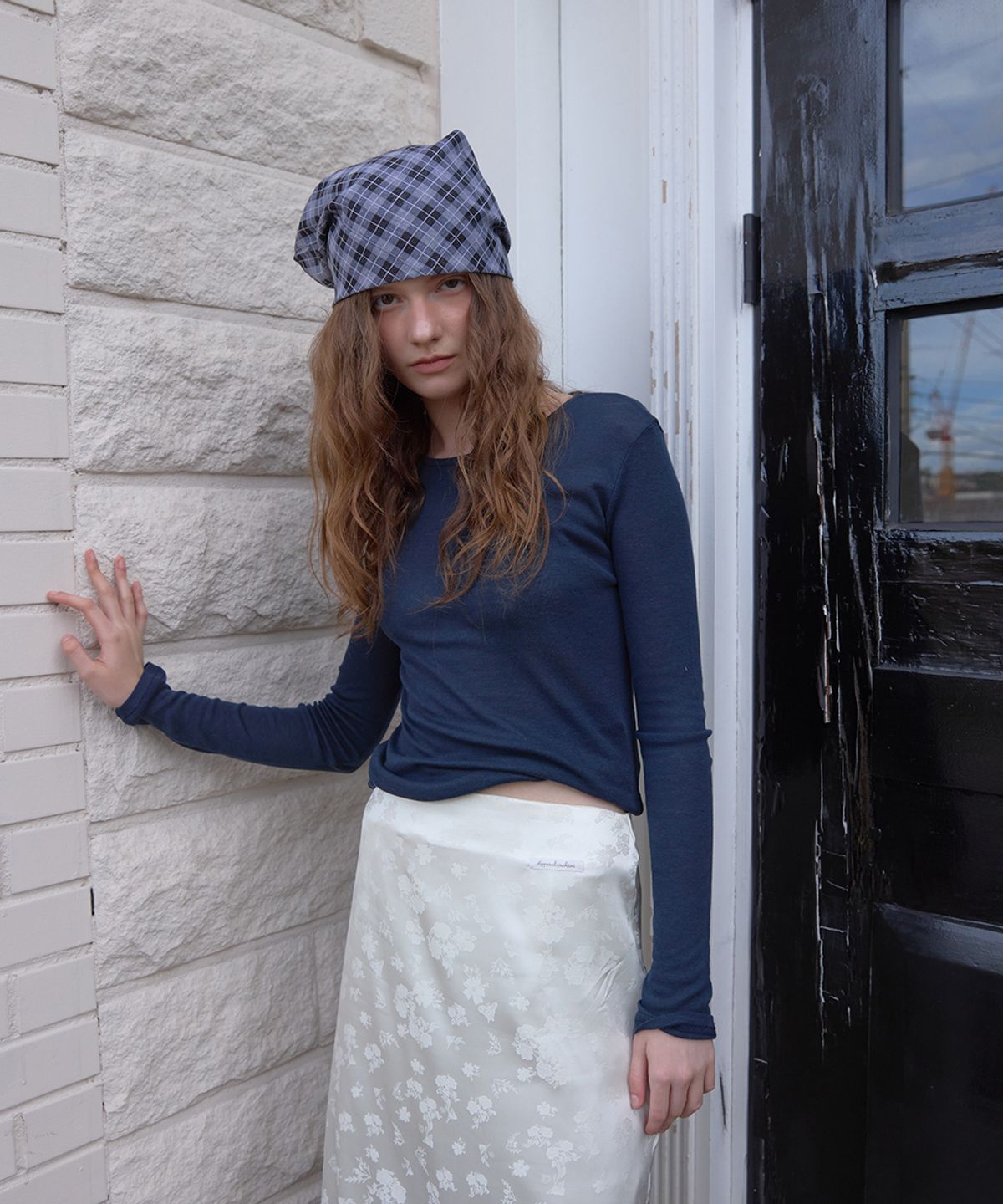 어패럴아카이브(APPAREL ARCHIVE) Fina tencel layered tee - Navy