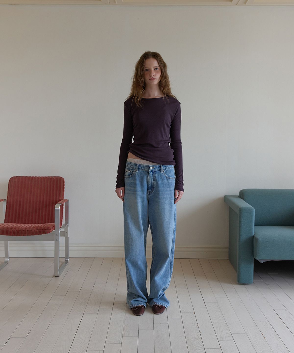 어패럴아카이브(APPAREL ARCHIVE) Fina tencel layered tee - Purple