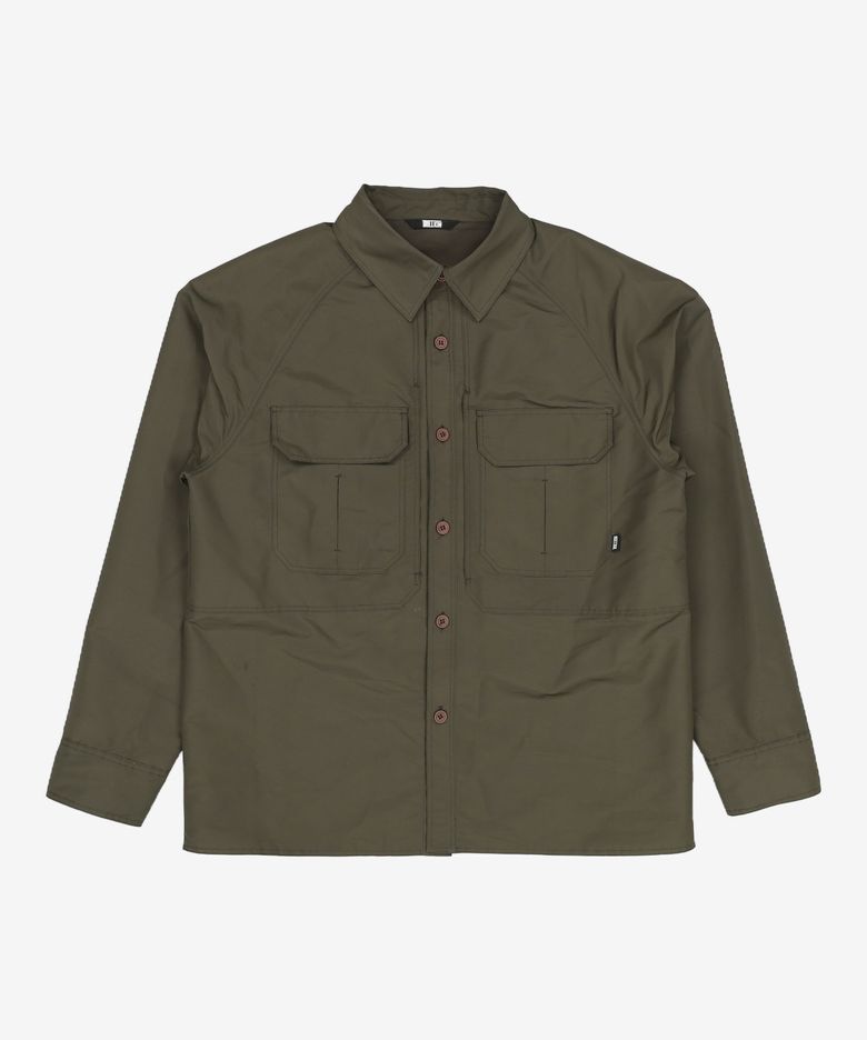 트렌치 스티치 오버핏 셔츠자켓 (KHAKI) M