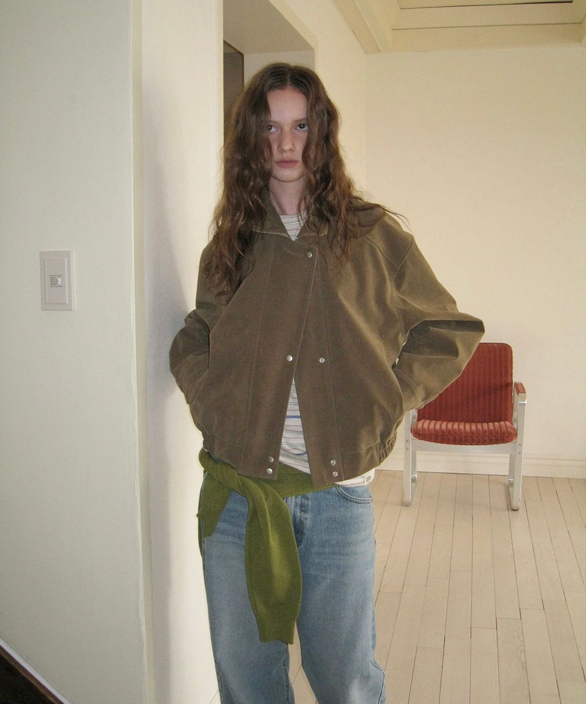 어패럴아카이브(APPAREL ARCHIVE) Sand suede blouson - Beige