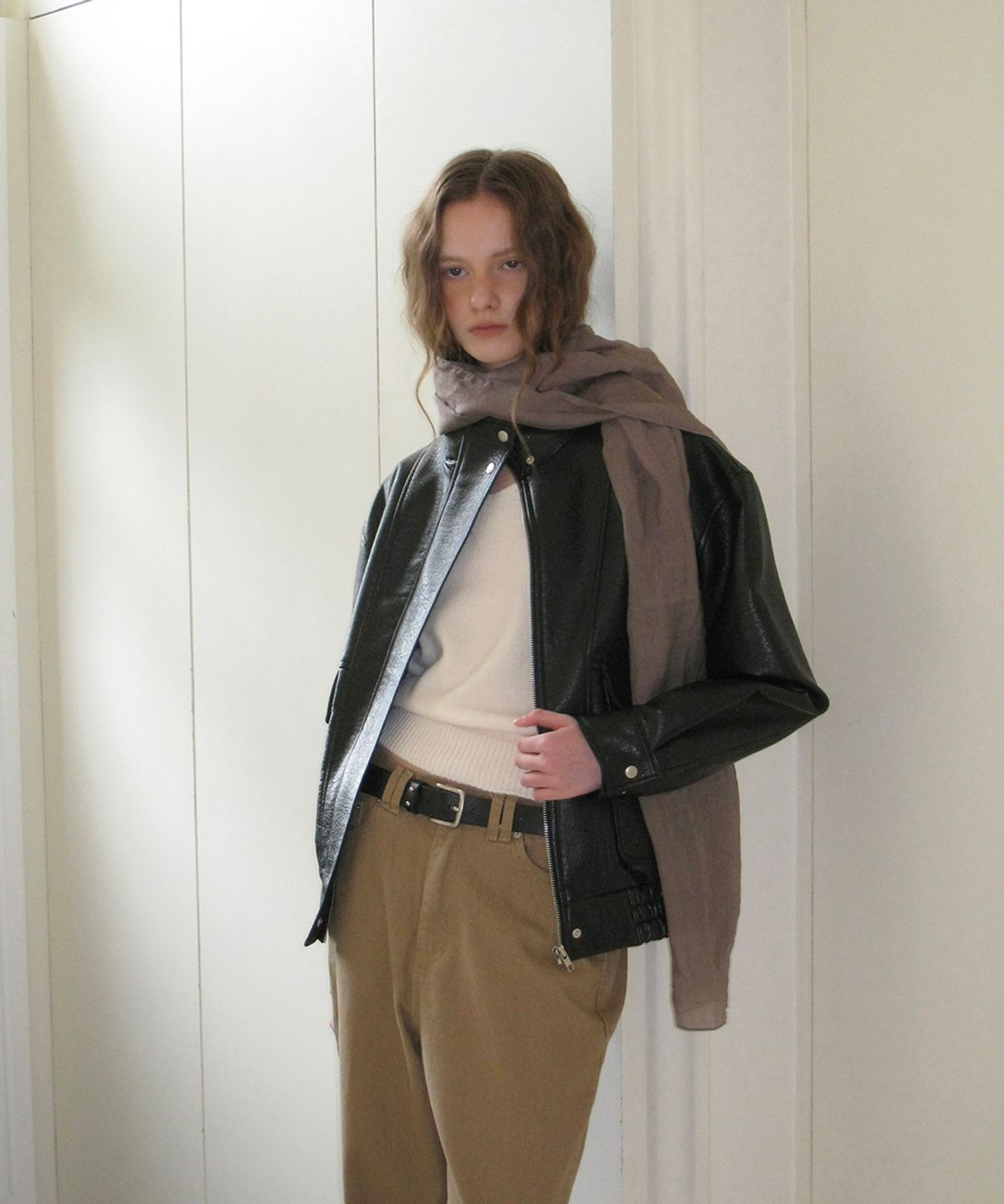 어패럴아카이브(APPAREL ARCHIVE) Vase leather blouson - Black