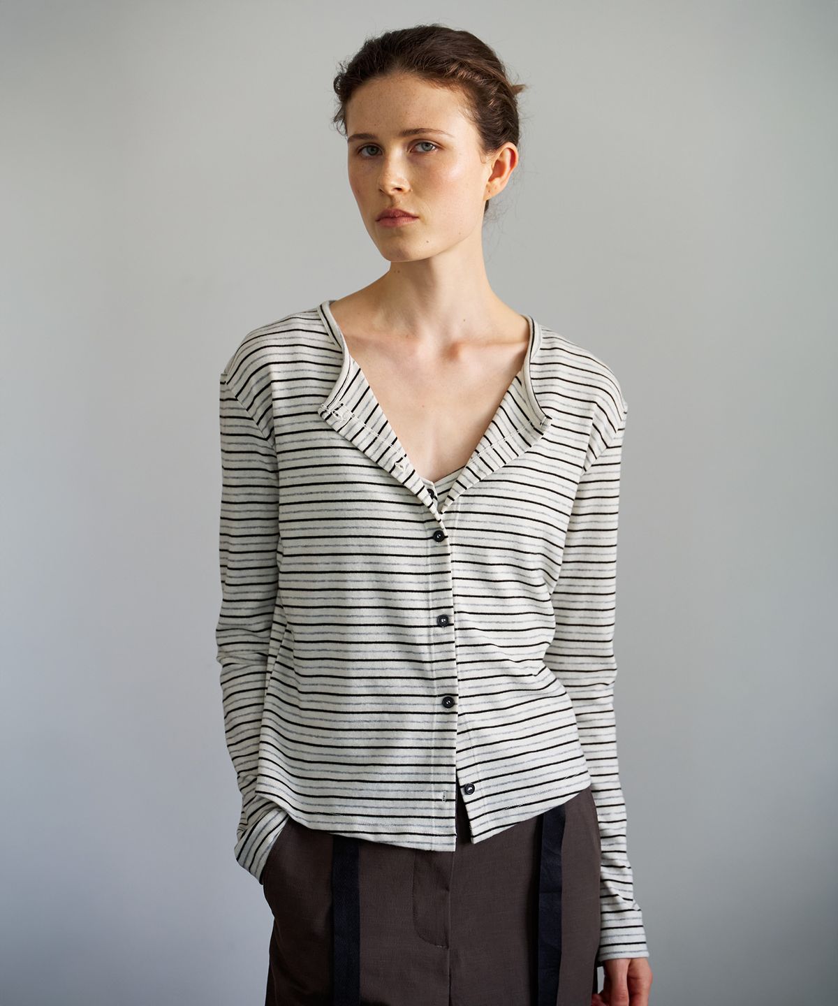 스르비(SELEVER) Nope Stripe Cardigan_3 Color