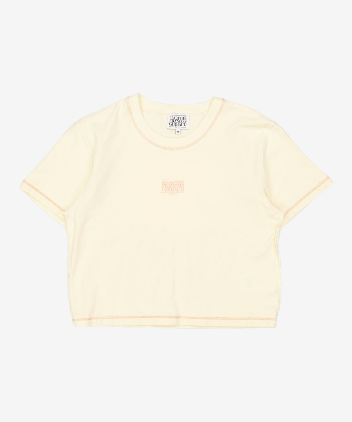 마리떼 프랑소와 저버(MARITHÉ + FRANҪOIS GIRBAUD) W CLASSIC LOGO BABY CROP TEE light yellow M