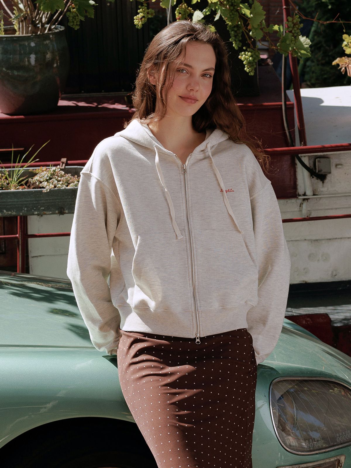 랭앤루(LANGNLU) DEWY Hood Zip-Up(듀이)_OATMEAL