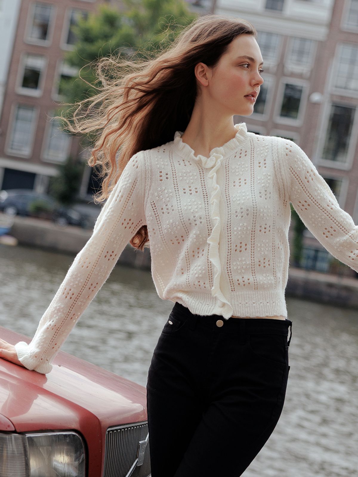 랭앤루(LANGNLU) CELLY Frill Cardigan(셀리)_IVORY