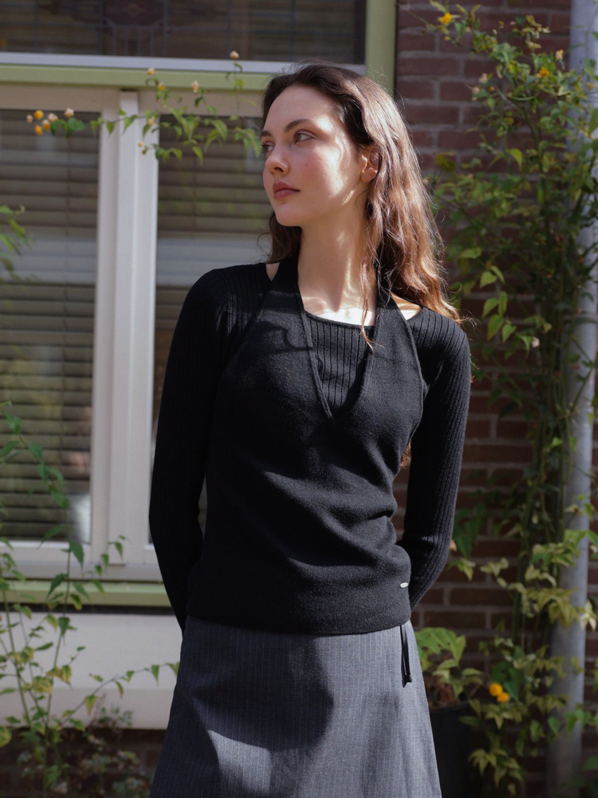 랭앤루(LANGNLU) TILLY Layered Knit(틸리)_BLACK