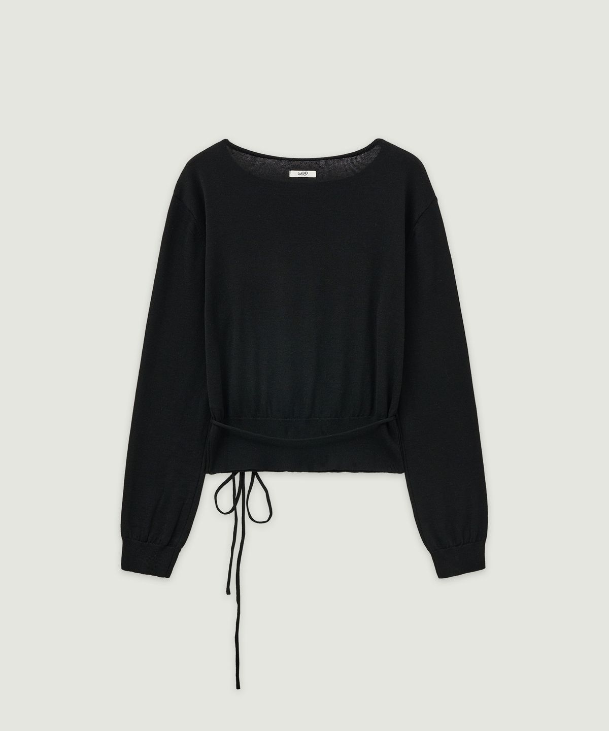 엘무드 우먼(LMOOD WOMEN) DEFNE Silk Wool Boat Neck Pullover Knit Black