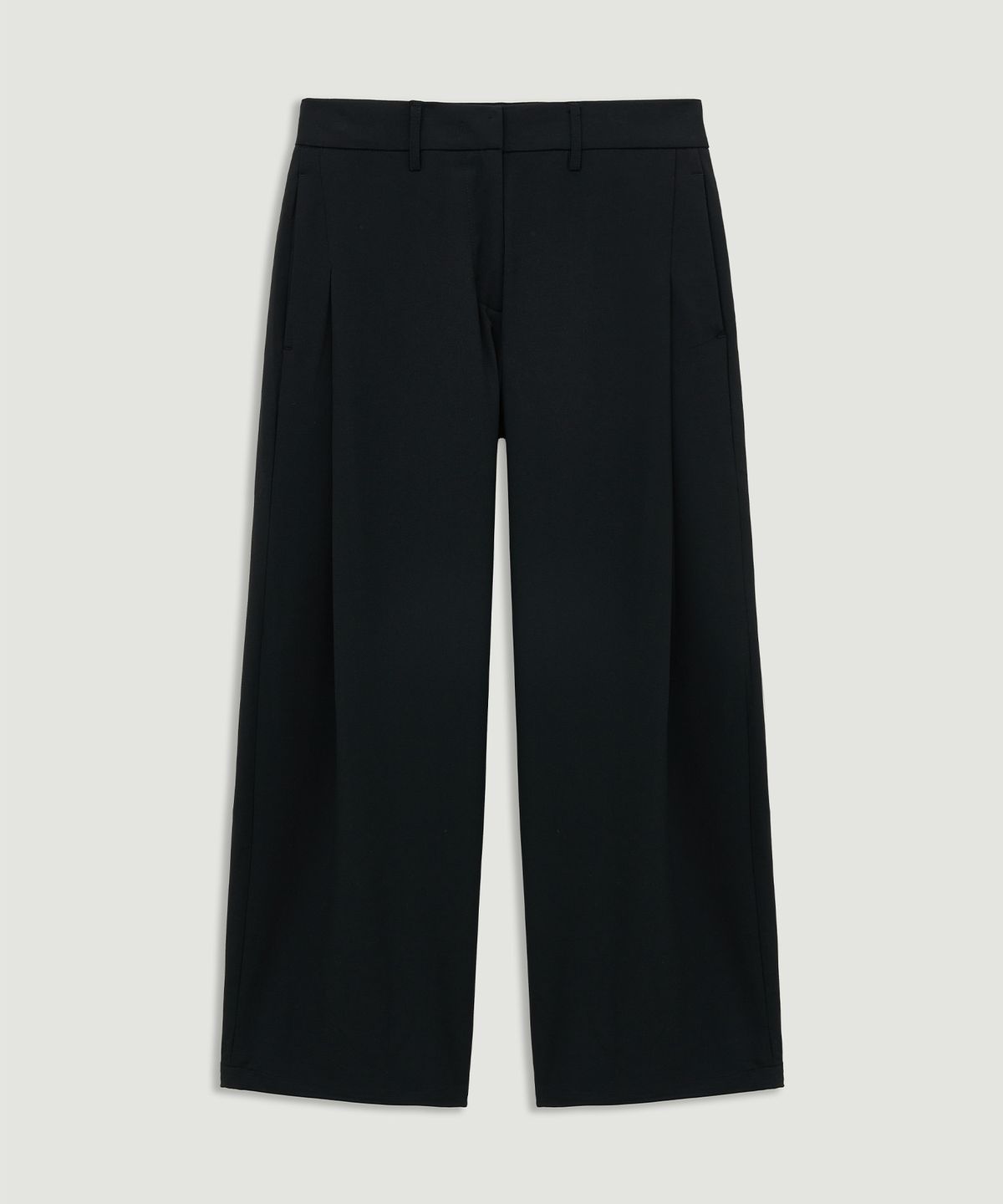 엘무드 우먼(LMOOD WOMEN) KENDO Low Wide Slacks Black