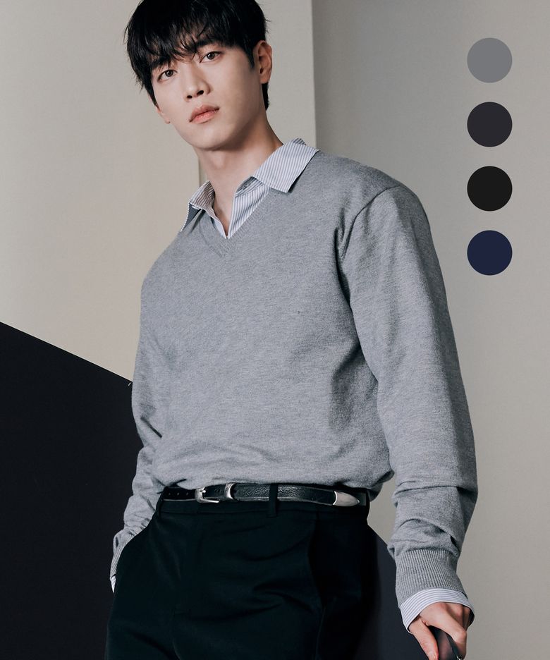 [서강준 PICK] 워셔블 에센셜 브이넥 니트 [4color]