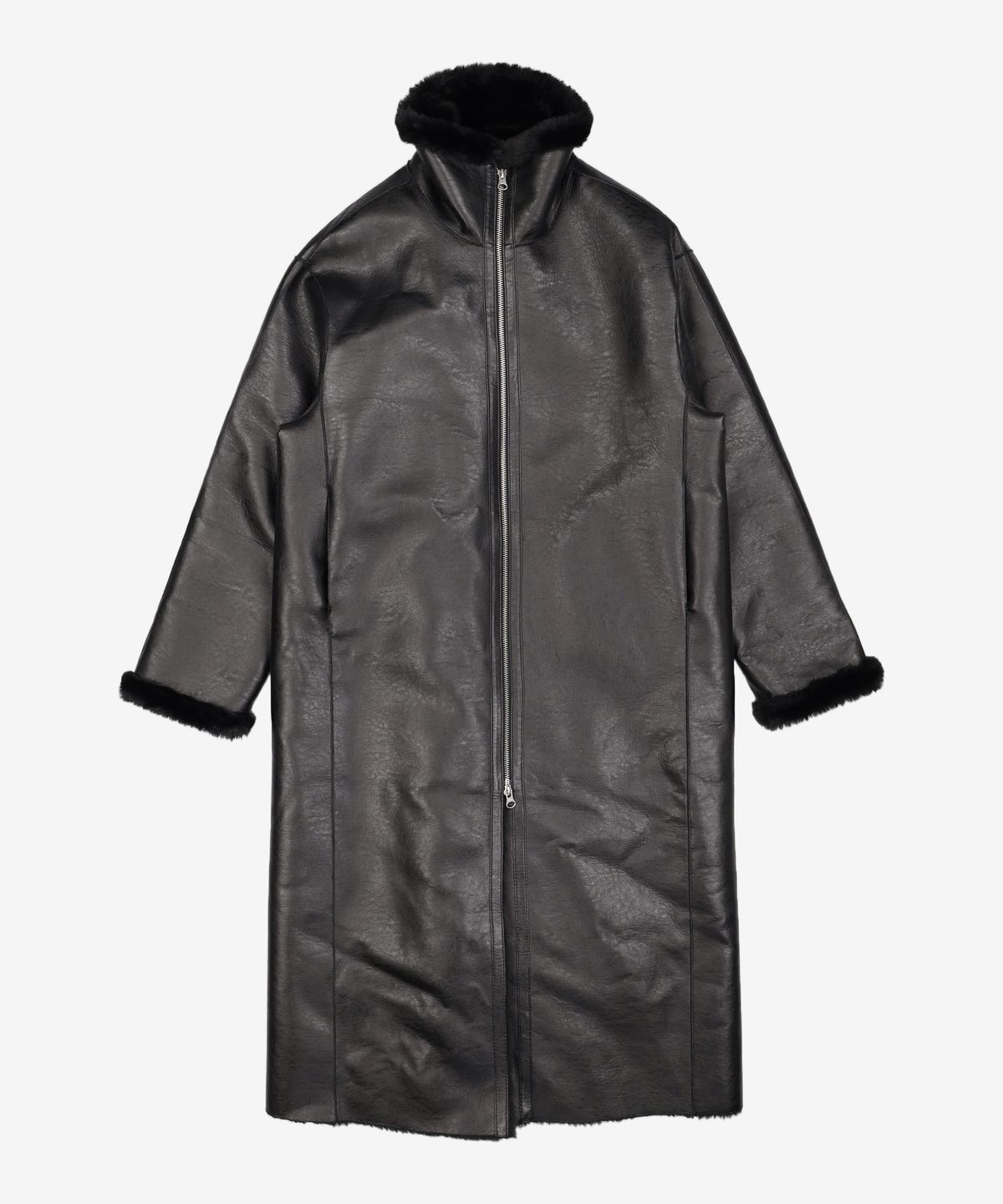 몽돌(MONGDOL) 퍼 롱무스탕 블랙 MDJK016BLACK FREE