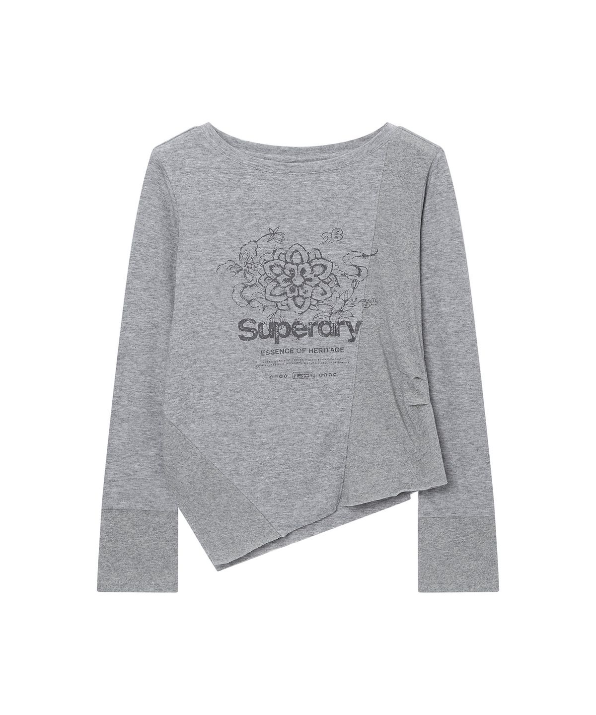 슈퍼드라이(SUPERDRY) 우먼스 로우컷 롱슬리브 라이트 멜란지 그레이 SDFILDQ03LMG