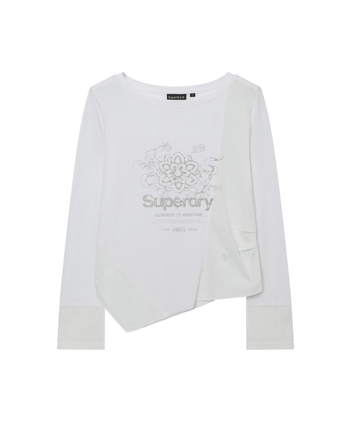 슈퍼드라이(SUPERDRY) 우먼스 로우컷 롱슬리브 화이트 SDFILDQ03WHT