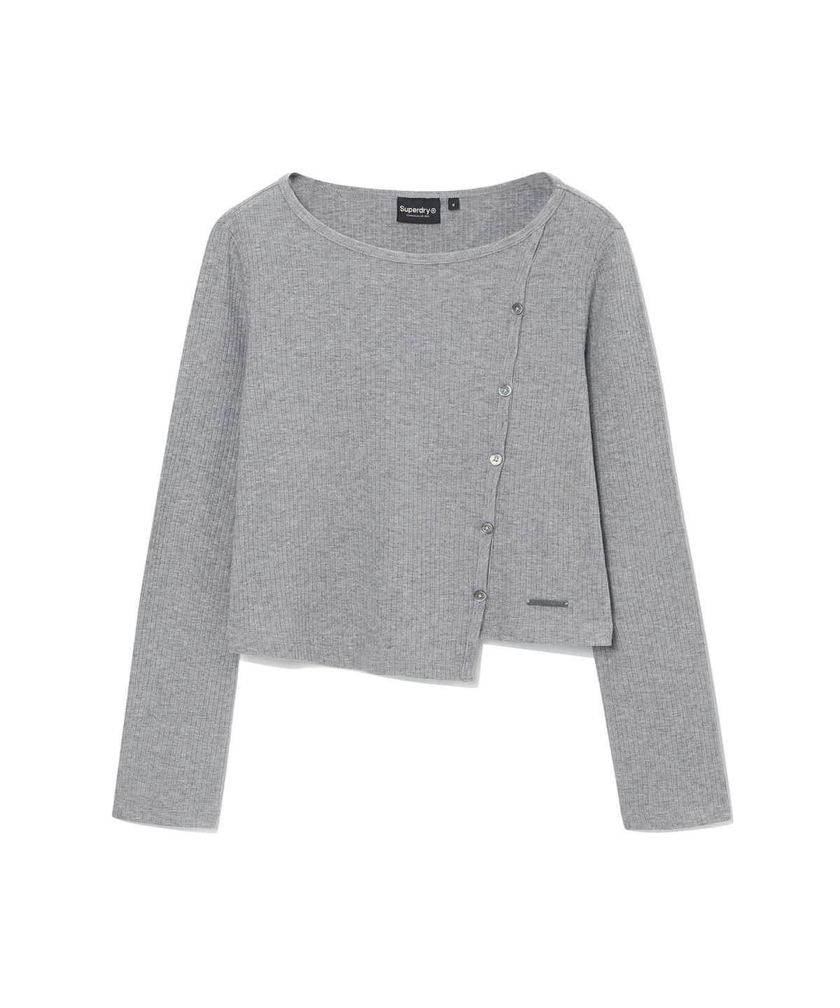 슈퍼드라이(SUPERDRY) 우먼스 리브 엣지 롱슬리브 그레이 SDFILDQ04GRY