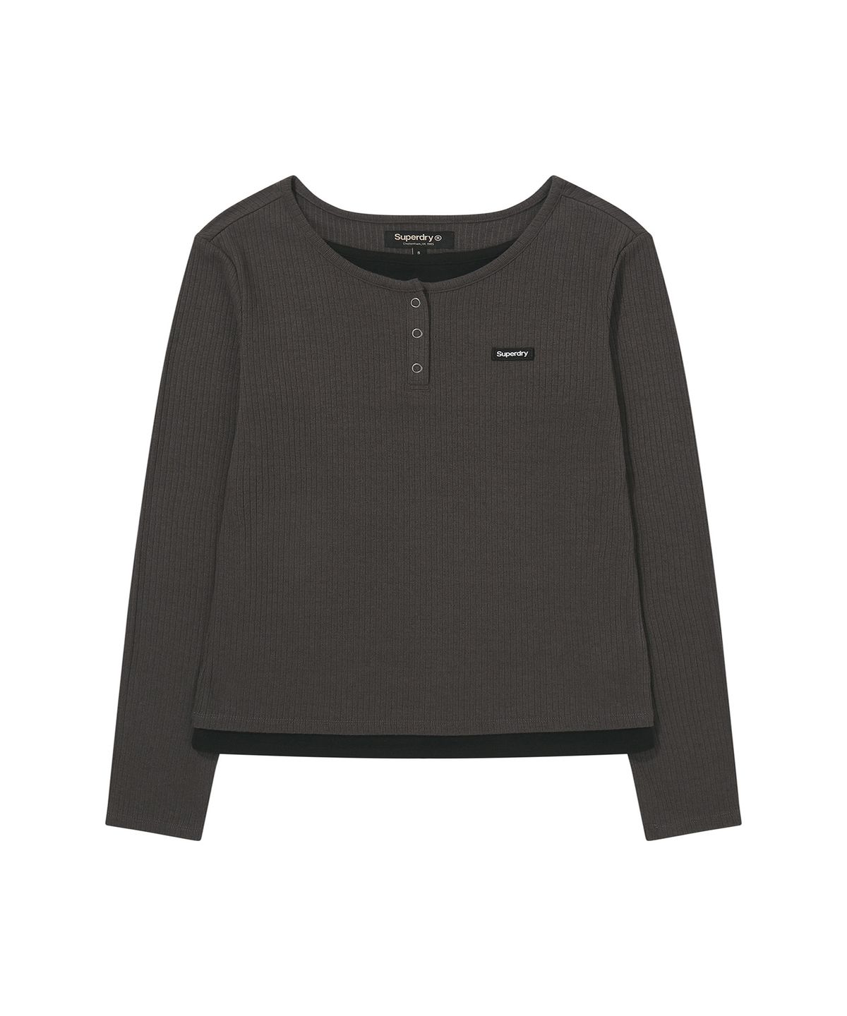 슈퍼드라이(SUPERDRY) 우먼스 헨리레이어 롱슬리브 차콜 SDFILDQ06CHL