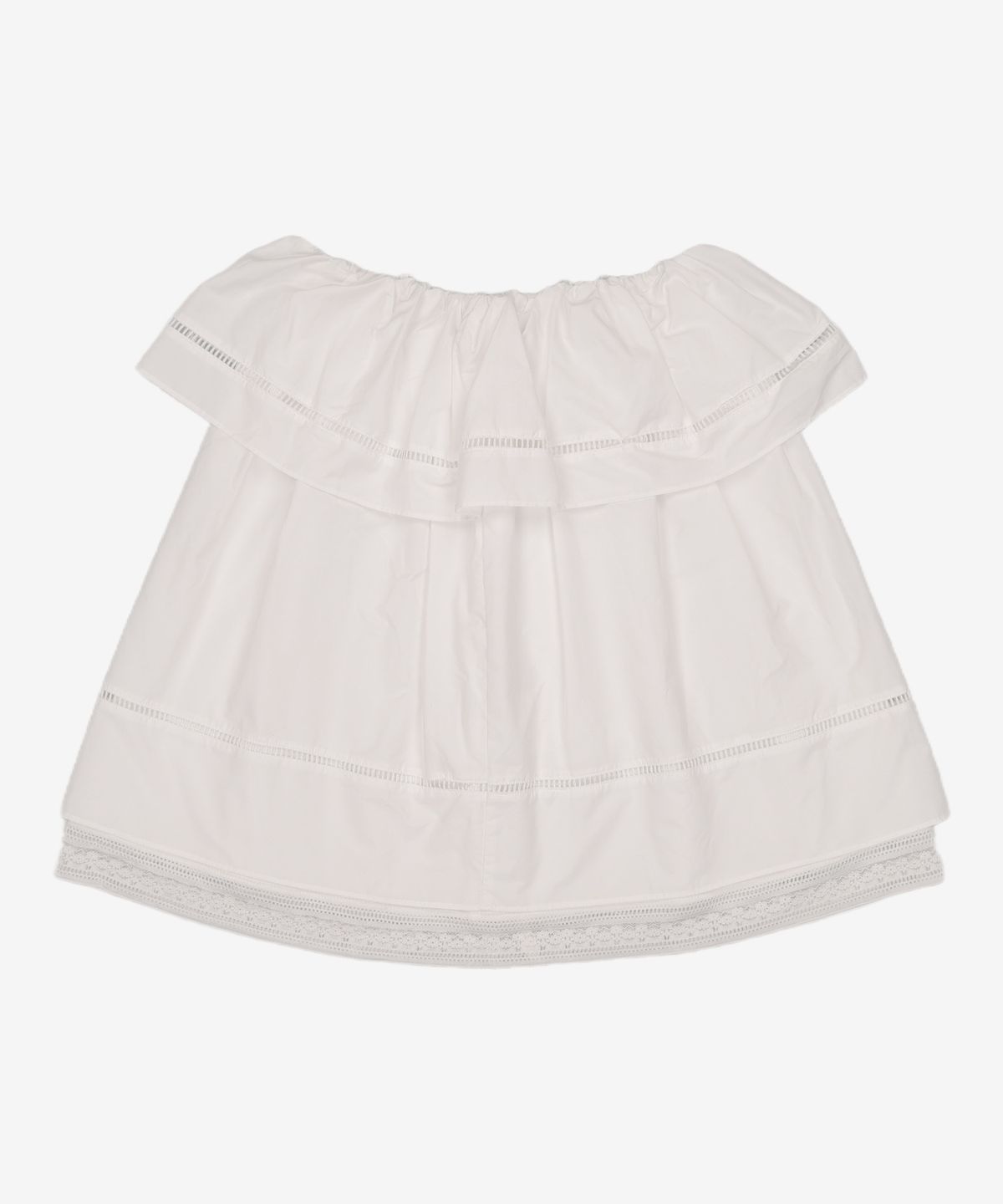 시눈(SINOON) Double Flared Blouse & Skirt (White) FREE