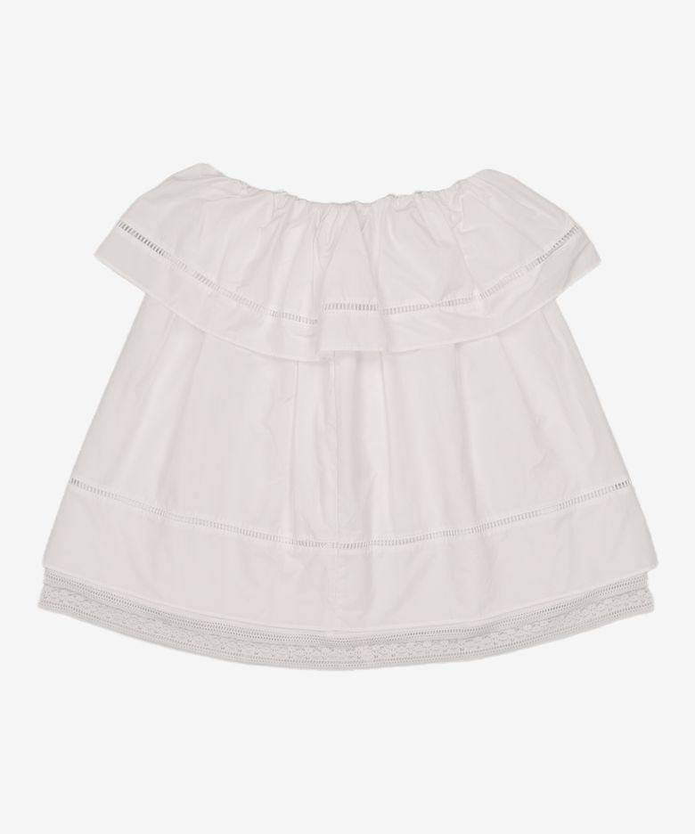 Double Flared Blouse & Skirt (White) FREE