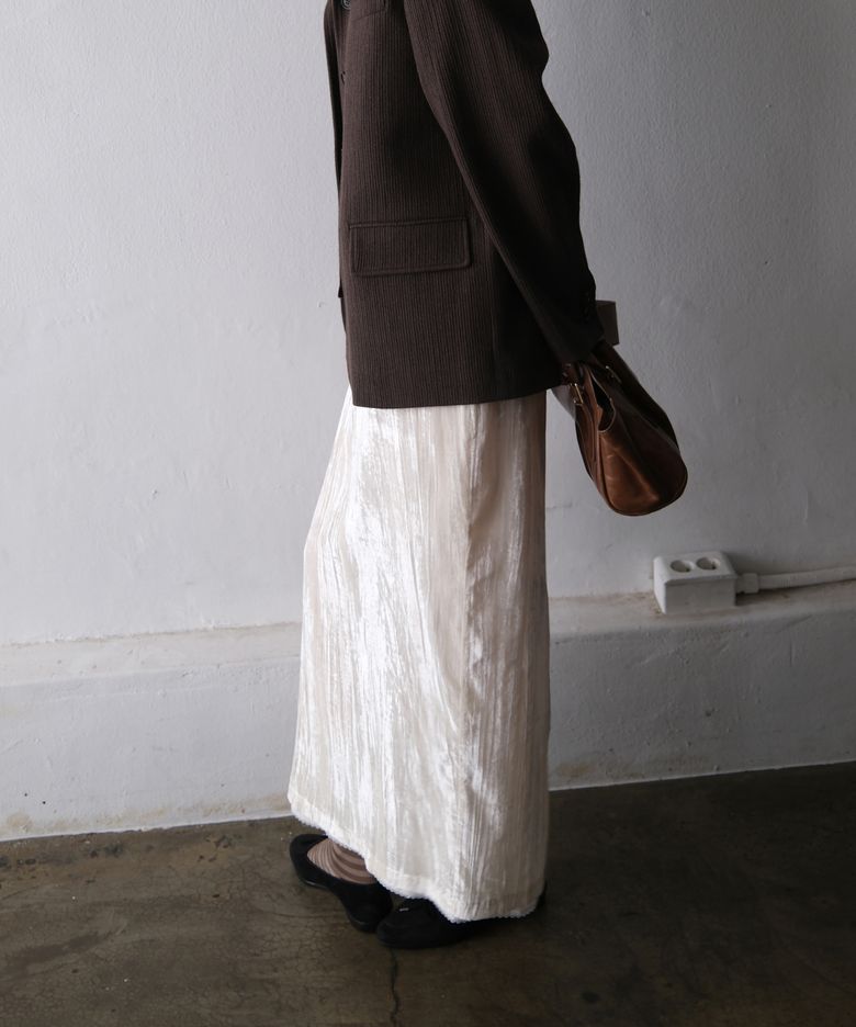 FLORENCE Velvet Layered Skirt Vanilla Cream