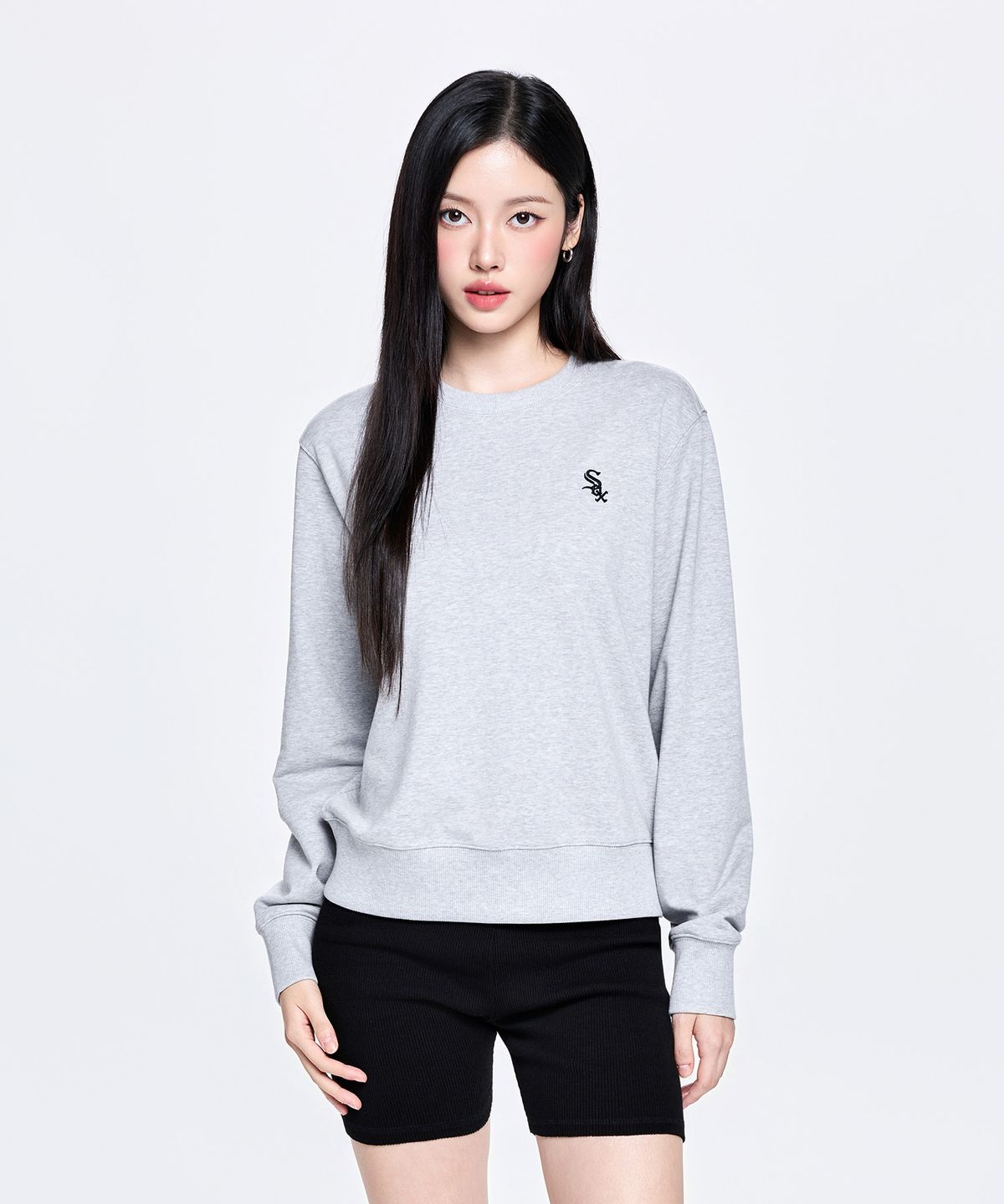 엠엘비(MLB) 베이직 스몰로고 맨투맨 CHW (Melange Grey)