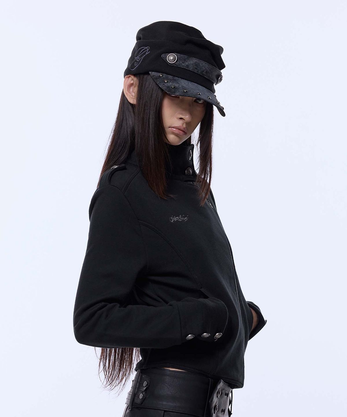 길라아카이브(GILAARCHIVE) NAPOLEON STRAP SOFT CAP_BLACK