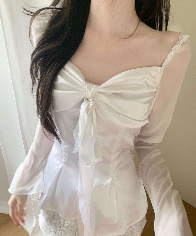 Silky Swan Blouse II [White]