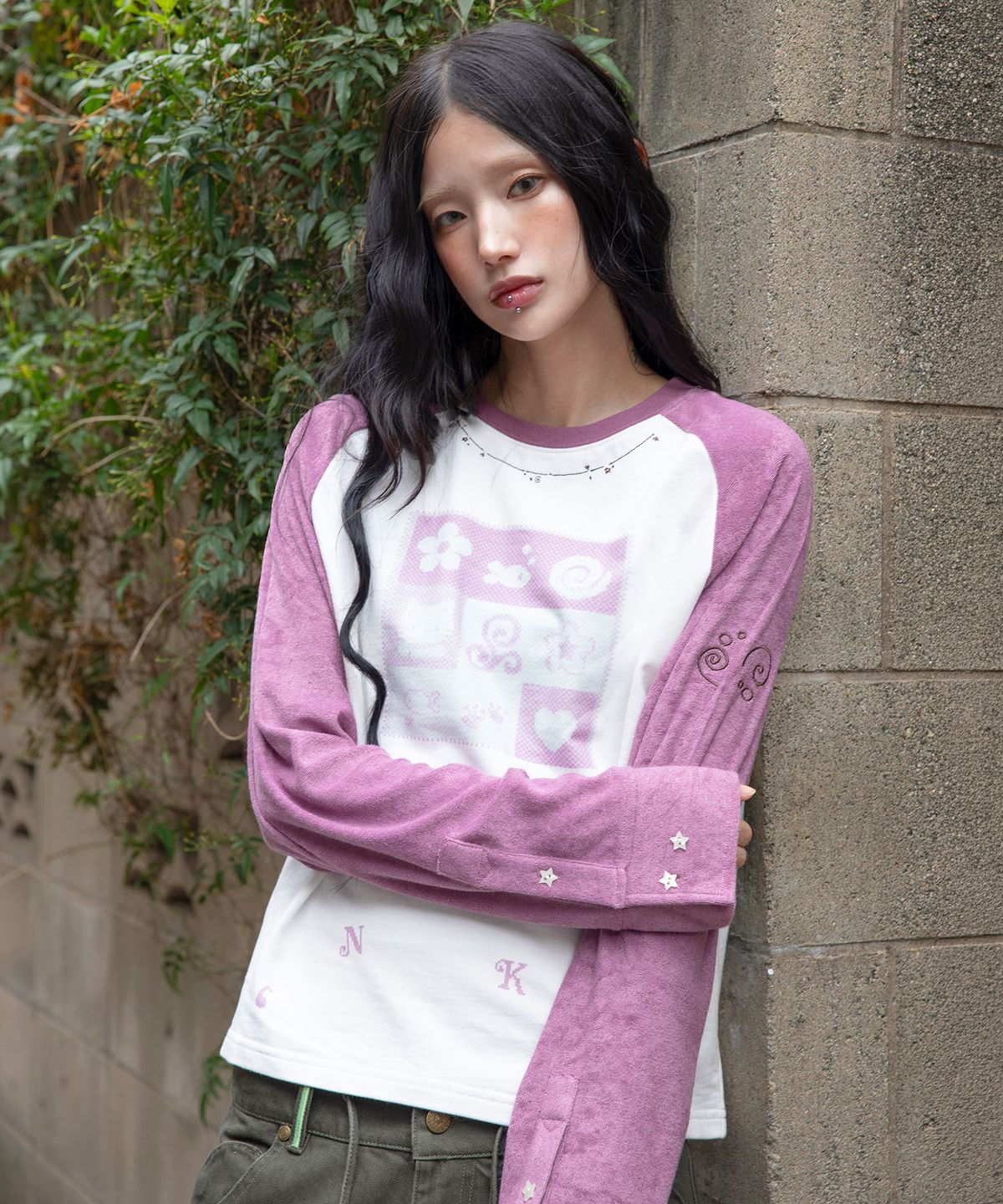 루나키후(RuNaKi'Hu') WXT091 세이란 래글런 롱슬리브 (WHITE)