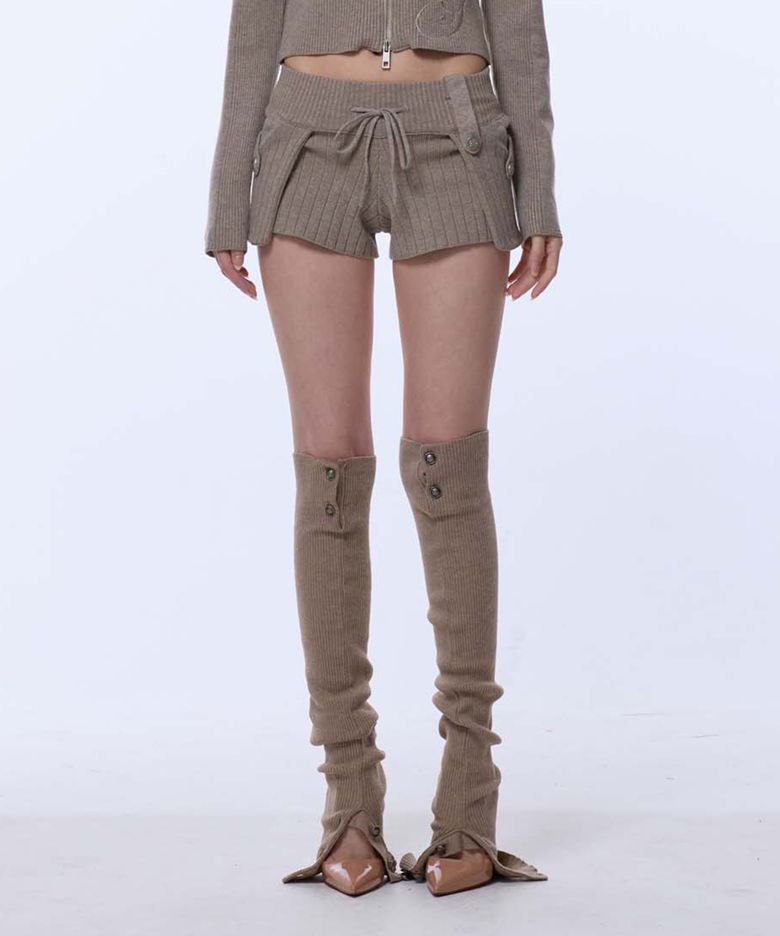 [노제 pick] SYMBOL STRAP POCKET KNIT SHORTS_BEIGE