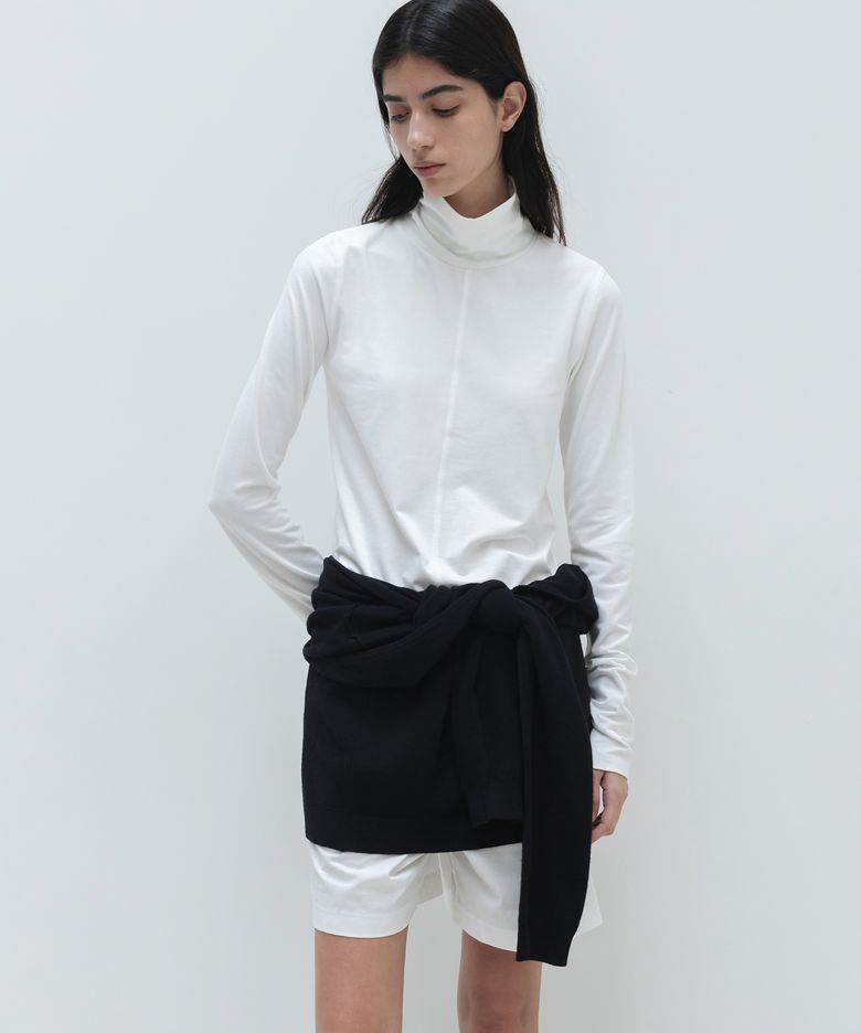 스티치 터틀넥 티셔츠 WHITE