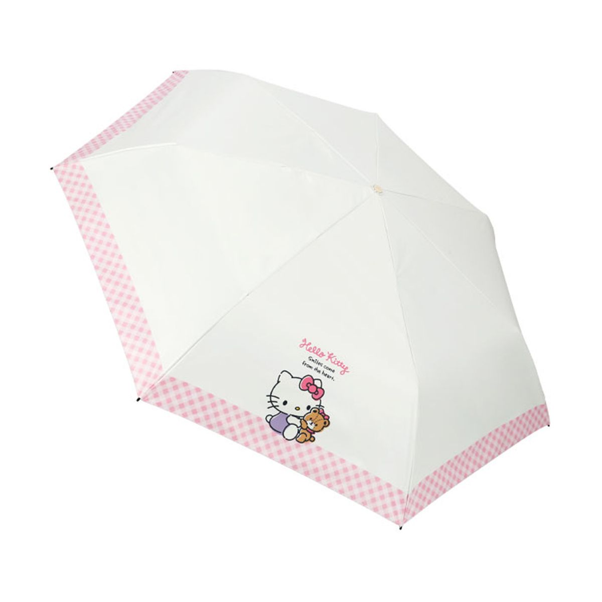 산리오 캐릭터즈(SANRIO CHARACTERS) 헬로키티 스무디 55 밀크체크 완전자동 우산 PUHKU70106