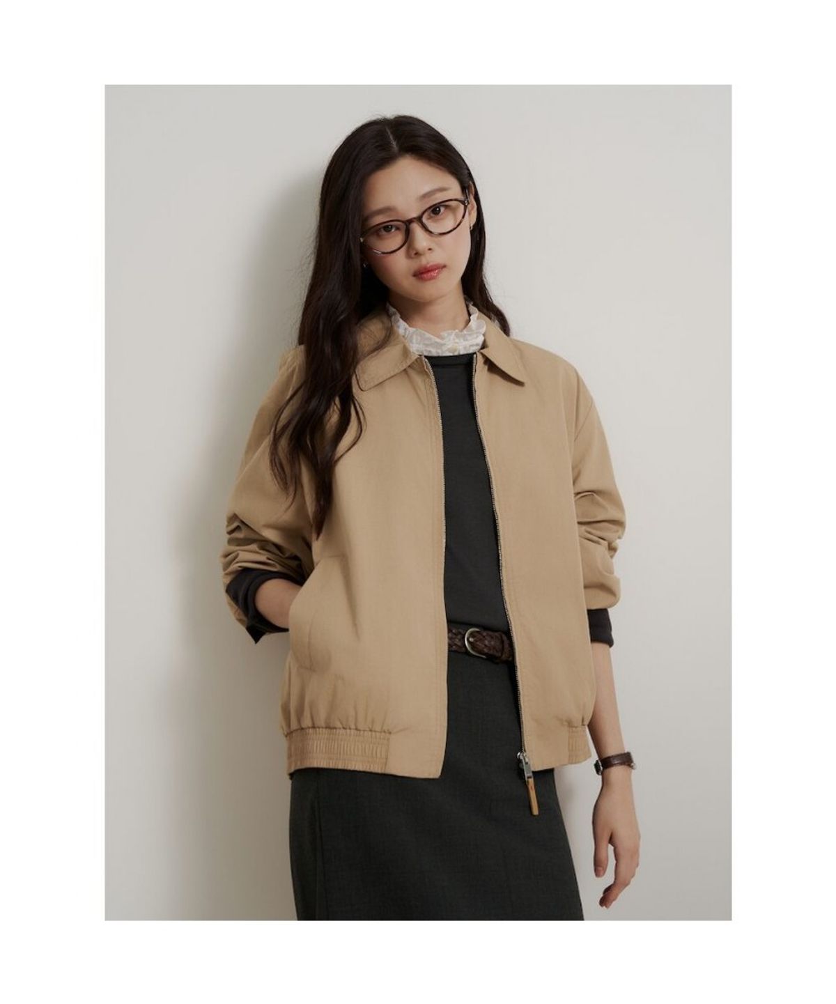 빈폴 레이디스(BEANPOLE LADIES) [Essential] 헤링턴 점퍼  베이지 (BF6839E02A)