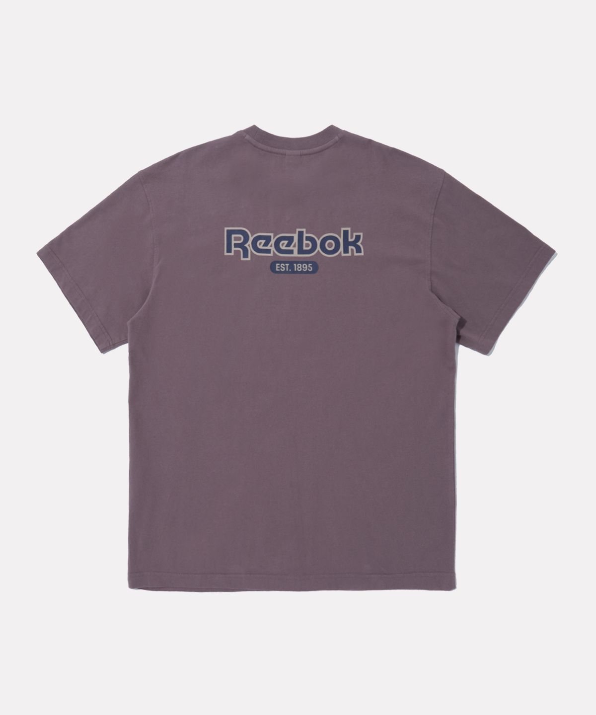 리복(REEBOK) 베이직 로고 워싱 반팔티 - 인디고 와인