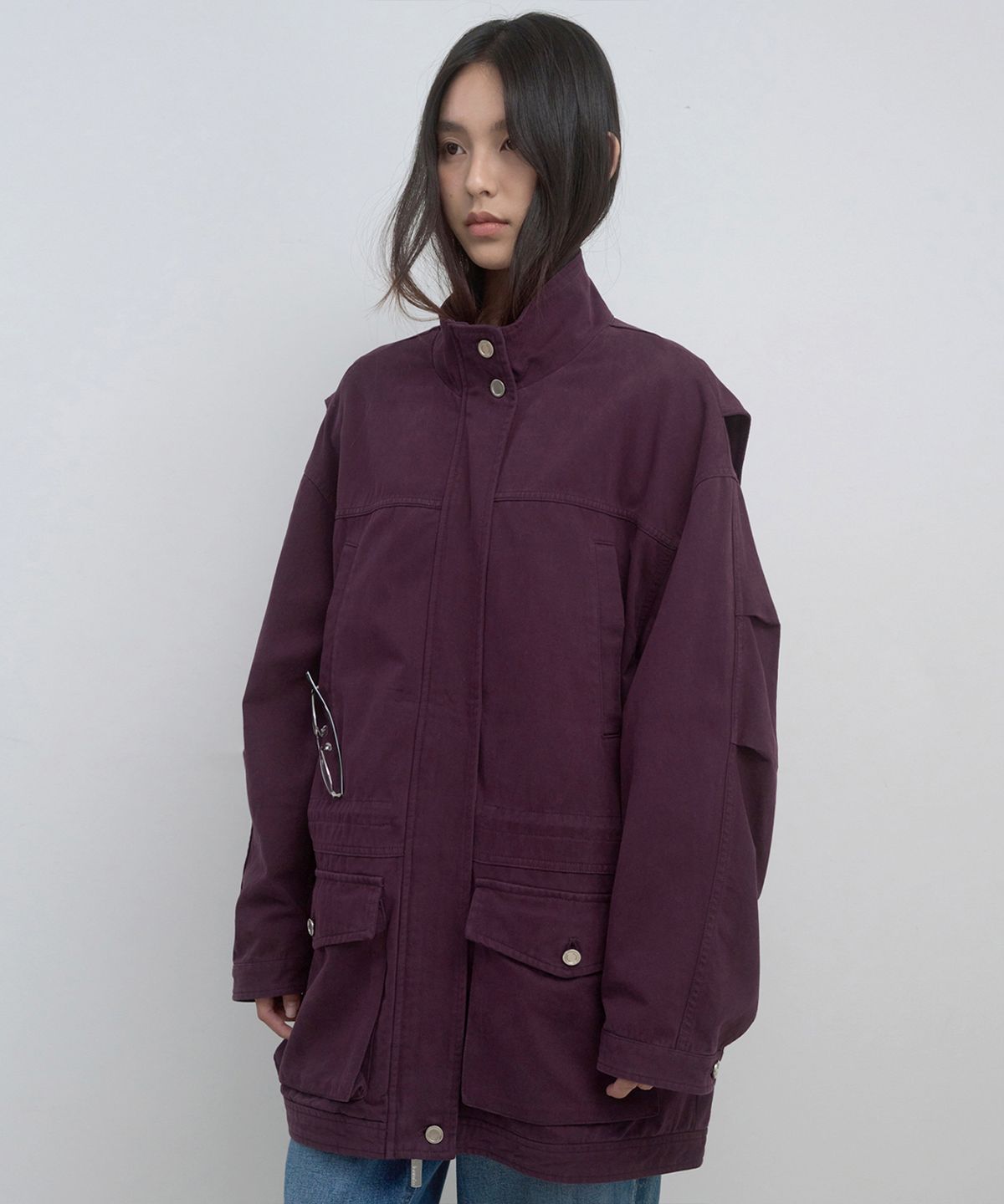 마조네(MA JOURNÉE) COTTON FIELD JACKET_PURPLE