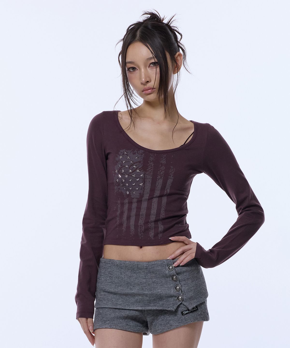 길라아카이브(GILAARCHIVE) USA STAR CROP LONG SLEEVE_PURPLE