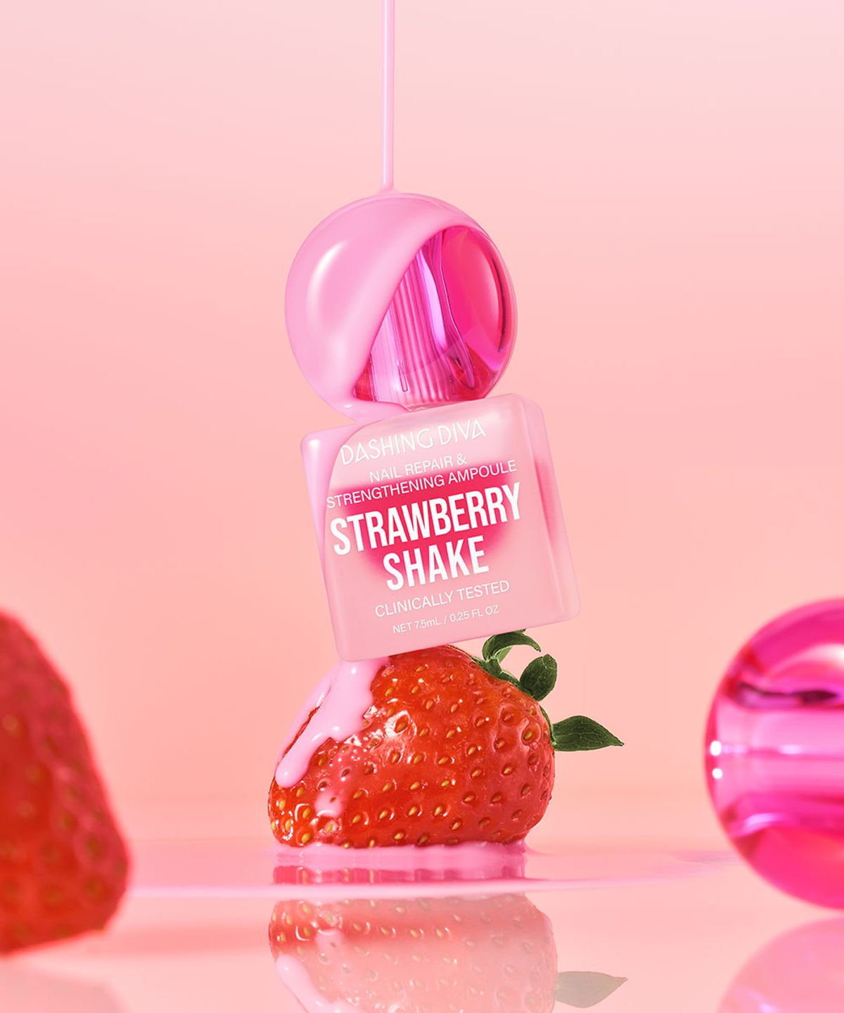 데싱디바(DASINGDIVA) 스트로베리 쉐이크 네일 리페어 앤 스트렝스닝 앰플 네일강화제 7.5ml