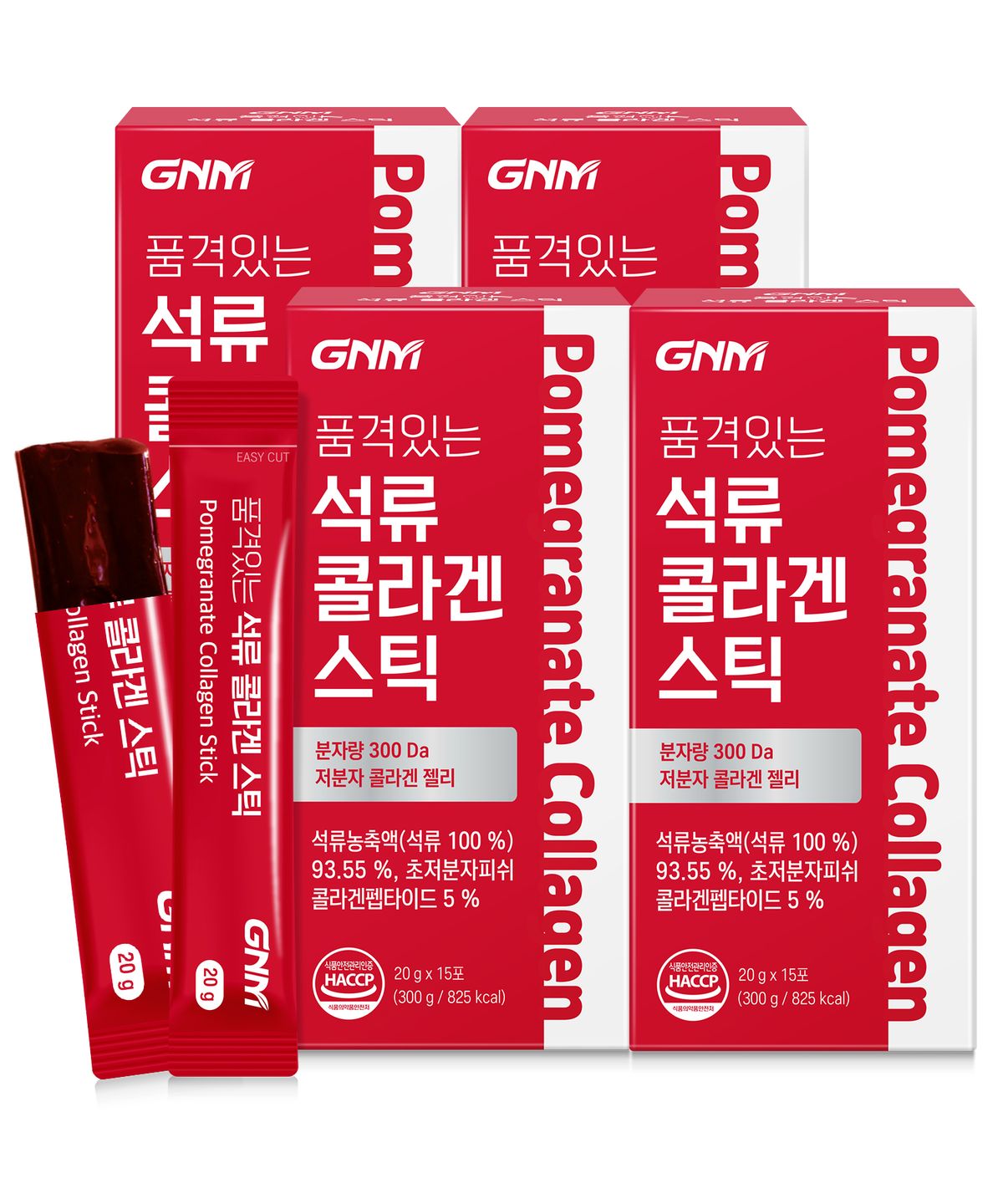 GNM자연의품격(GNMLIFE) [300달톤] 이성경 석류콜라겐젤리 스틱 4박스 (총 60포)