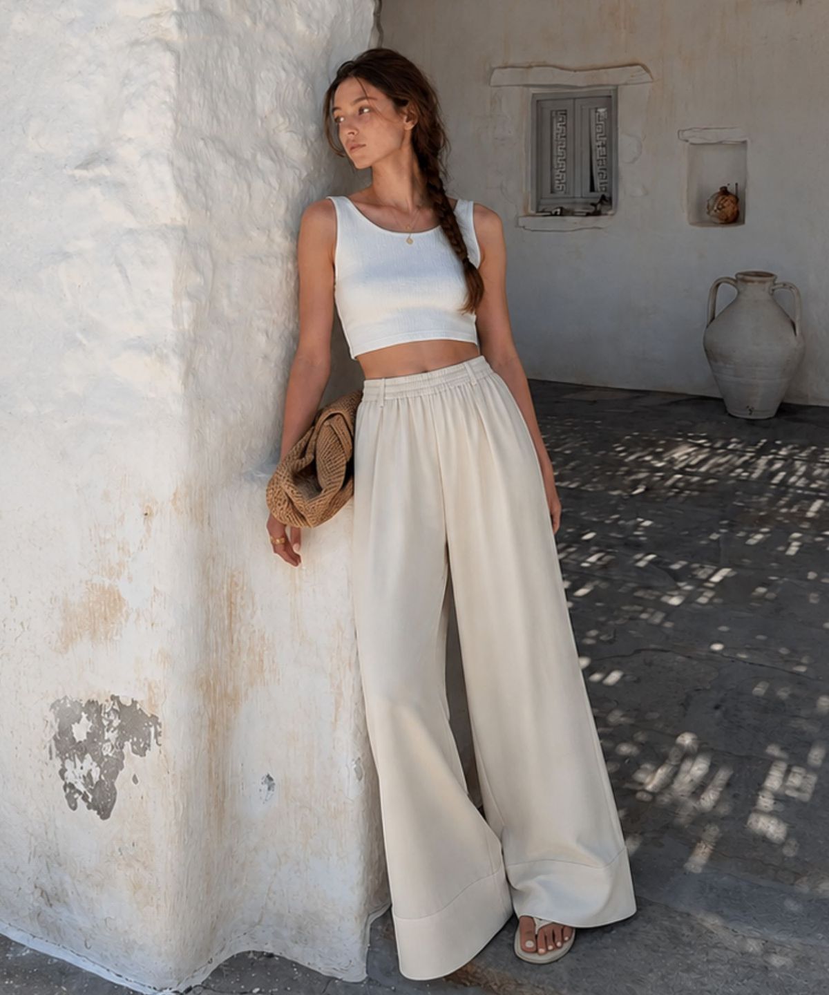 블랙크러쉬(BLACRUSH) Silky Satin Easy Pants / 크림