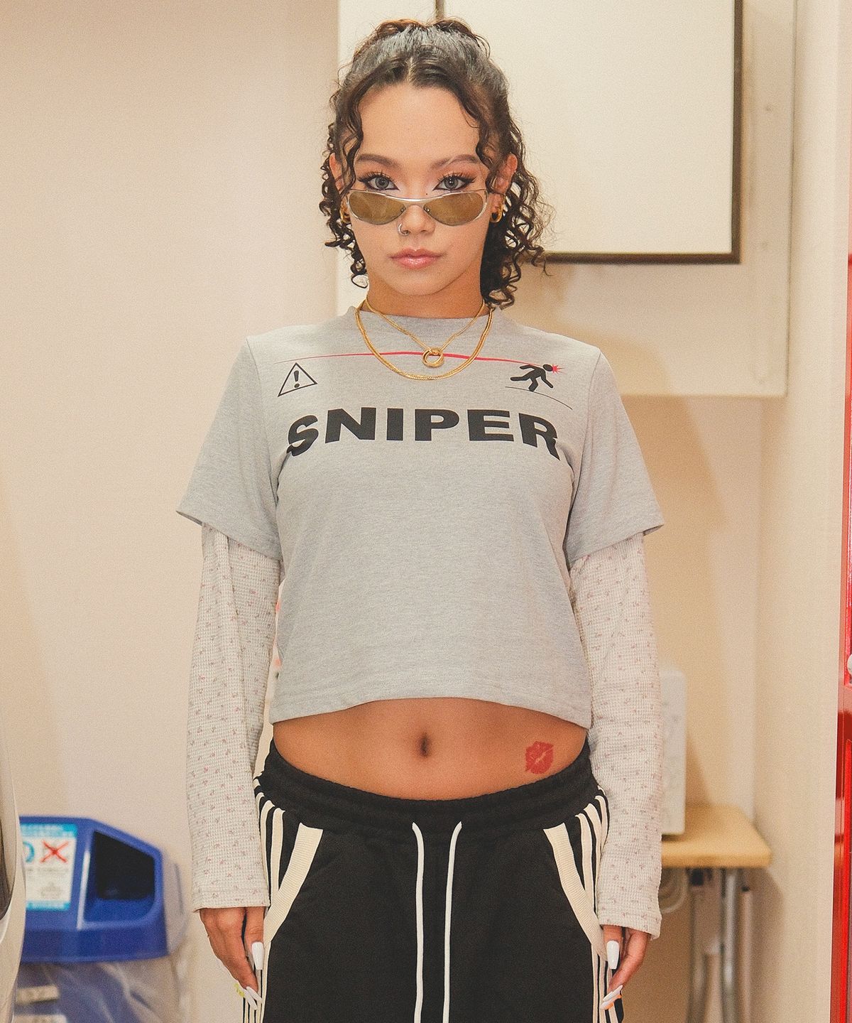 가먼츠팹(GARMENTS FAB) Mix Matched Waffle Layered Longsleeve (MELANGE GRAY)