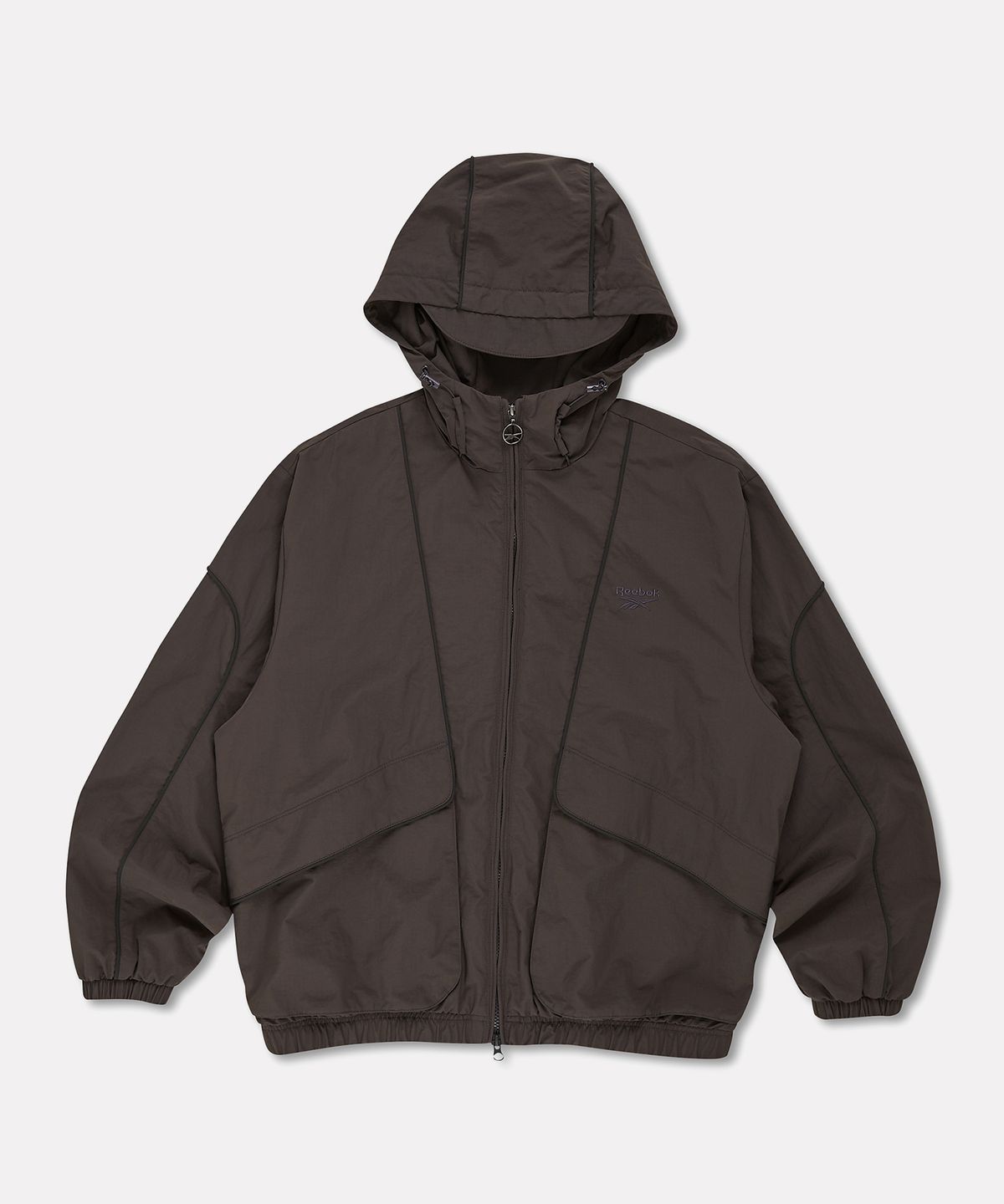 리복(REEBOK) 그리드 후드 윈드 브레이커 - 차콜