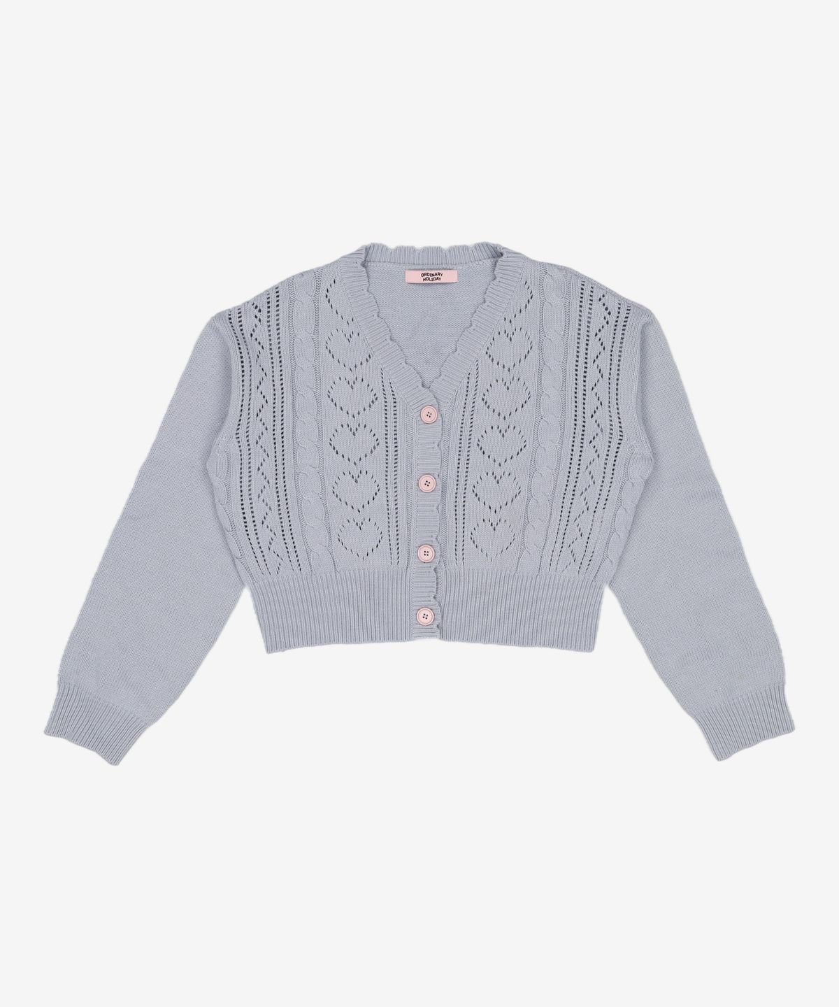 오디너리 홀리데이(ORDINARY HOLIDAY) 하트스카시가디건 HEART PUNCHING CARDIGAN FREE
