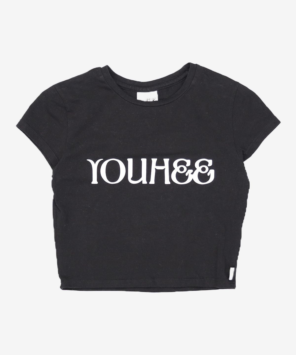 유희(YOUHEE) YOUHEE BIG LOGO CROP T-SHIRTS BLACK FREE
