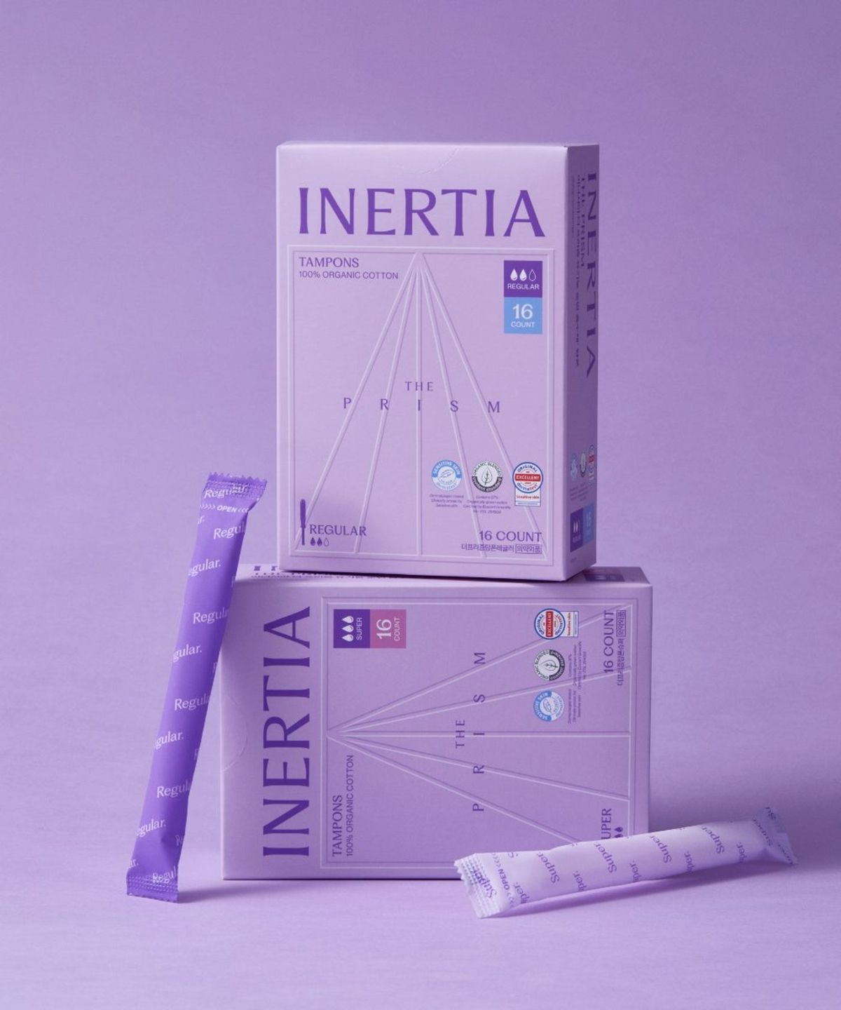 이너시아(INERTIA) 더프리즘 유기농 순면 흡수체 탐폰 레귤러 16개입