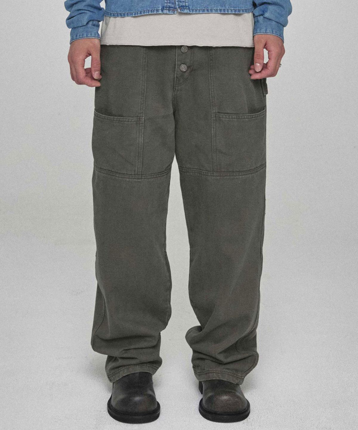 기철(KICHUL) Segment Cotton Pants (Khaki)