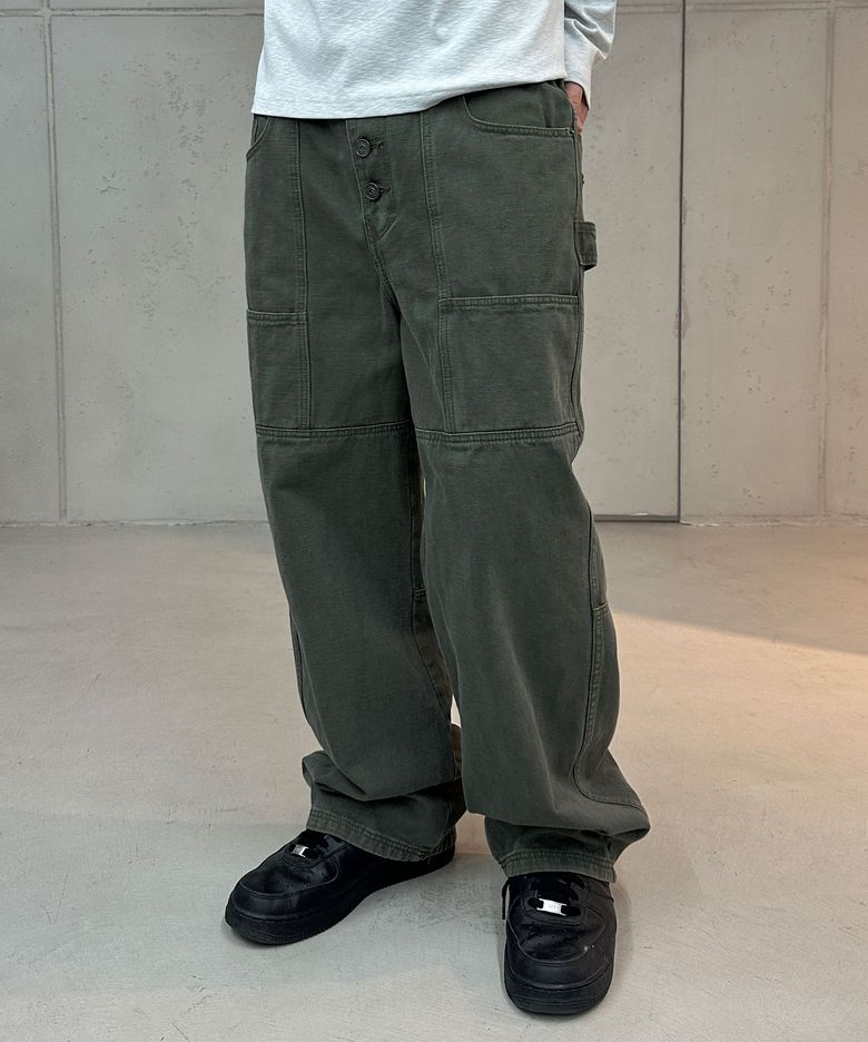 Segment Cotton Pants (Khaki)
