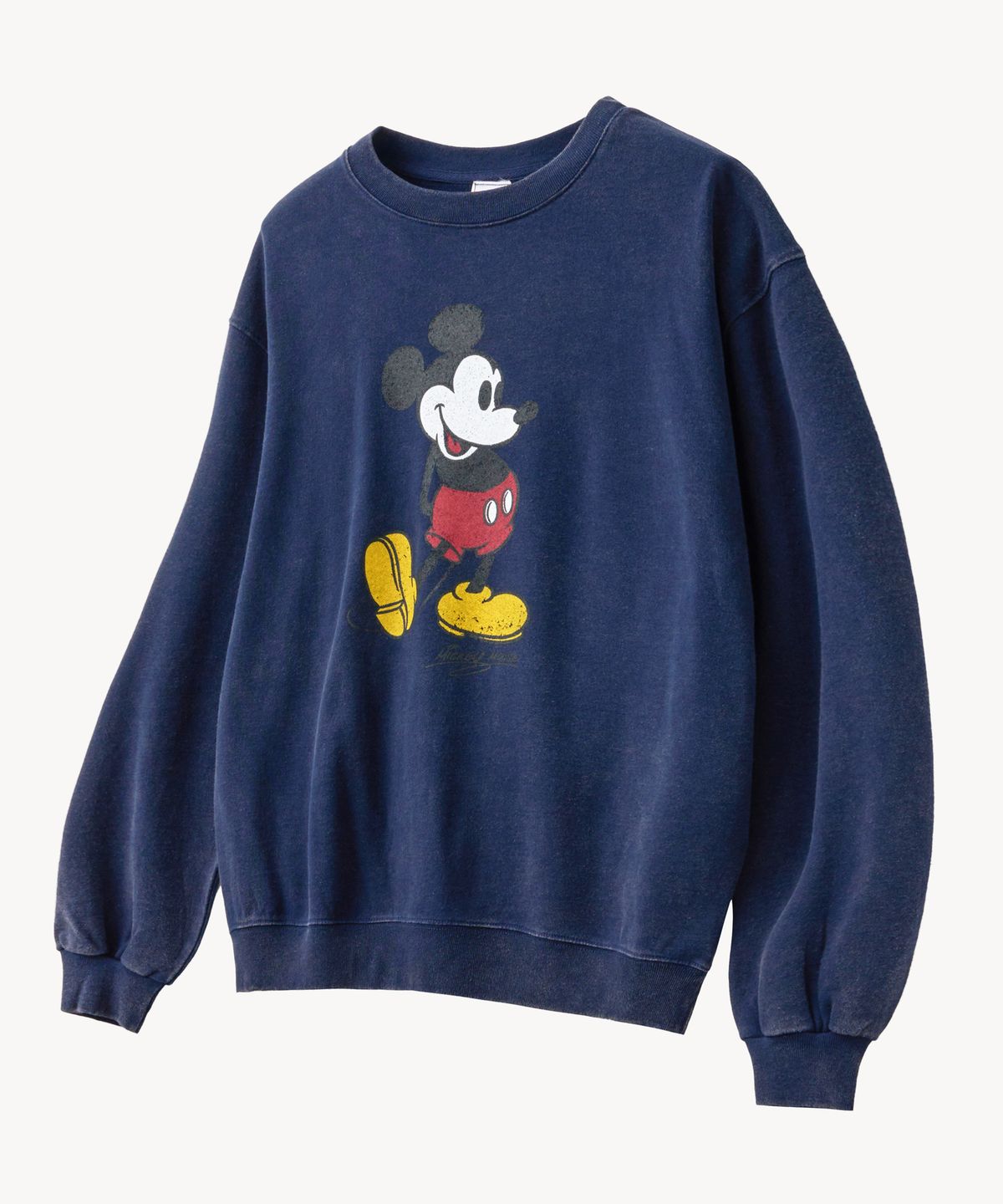 브이투(VTWO) 미네랄 워싱 클래식 _미키_ 스웻셔츠 (NAVY)