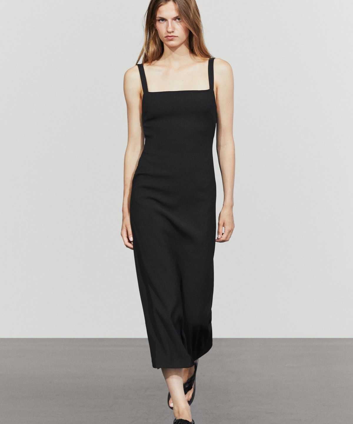 마시모두띠(MASSIMO DUTTI) 스트랩 미디 원피스